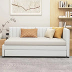 Merax Twin Size Upholstered Daybed with Trundle