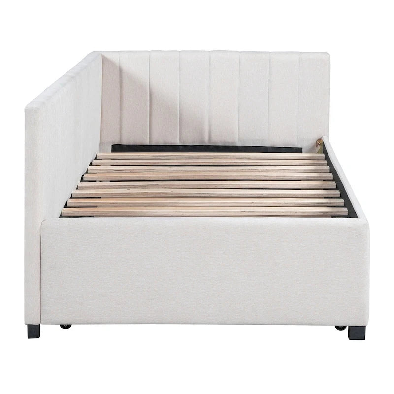 Merax Twin Size Upholstered Daybed with Trundle