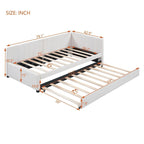 Merax Twin Size Upholstered Daybed with Trundle