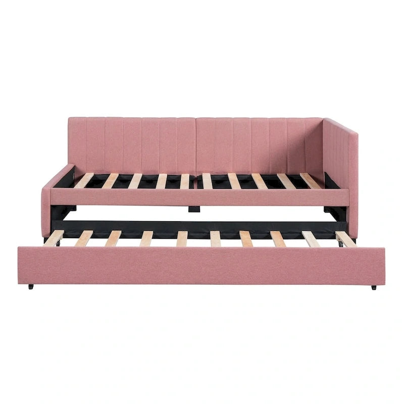 Merax Twin Size Upholstered Daybed with Trundle