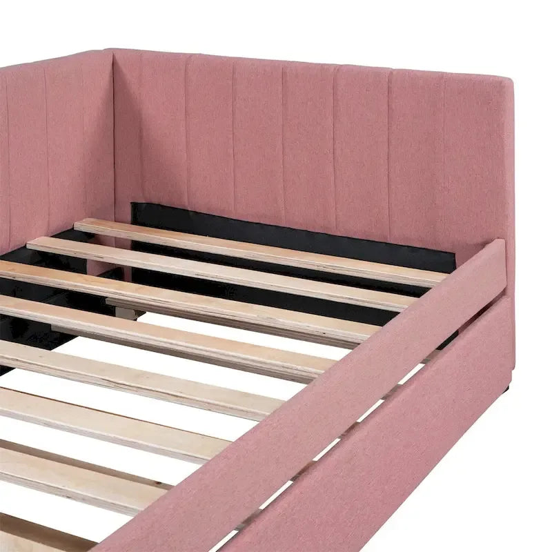 Merax Twin Size Upholstered Daybed with Trundle