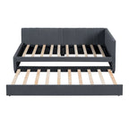 Merax Twin Size Upholstered Daybed with Trundle