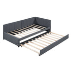 Merax Twin Size Upholstered Daybed with Trundle
