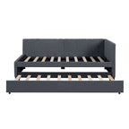 Merax Twin Size Upholstered Daybed with Trundle