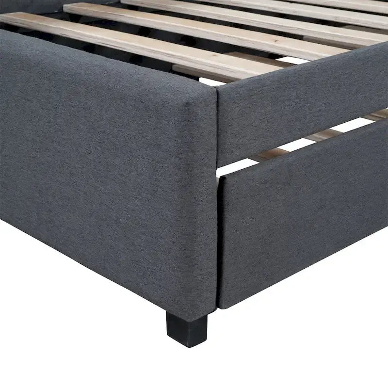 Merax Twin Size Upholstered Daybed with Trundle