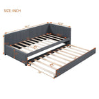Merax Twin Size Upholstered Daybed with Trundle