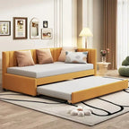 Merax Twin Size Upholstered Daybed with Trundle