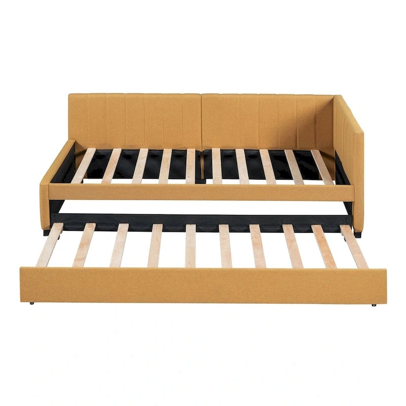 Merax Twin Size Upholstered Daybed with Trundle