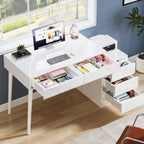 Modern Vanity Desk with Drawers, Reversible Makeup Dressing Table (Without Mirror)