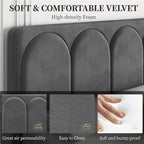 Yaheetech Upholstered Bed Fram with Arch Channel Tufted Headboard and 4 Drawers Storage