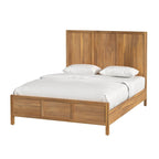 Natural Wood Panel Bed - Queen Size 3-Panel Shaker