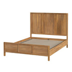 Natural Wood Panel Bed - Queen Size 3-Panel Shaker