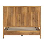 Natural Wood Panel Bed - Queen Size 3-Panel Shaker