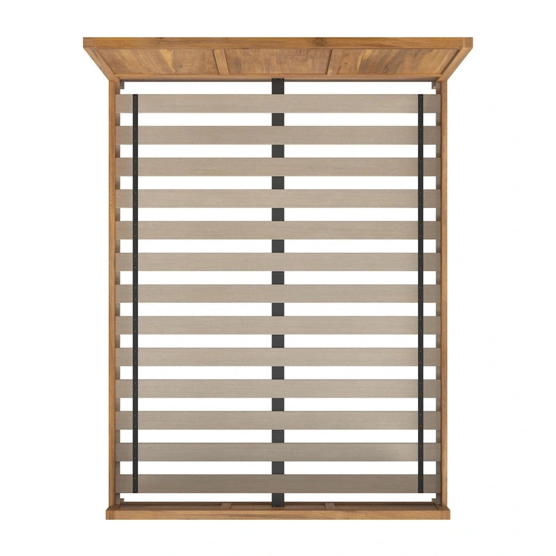 Natural Wood Panel Bed - Queen Size 3-Panel Shaker