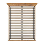 Natural Wood Panel Bed - Queen Size 3-Panel Shaker