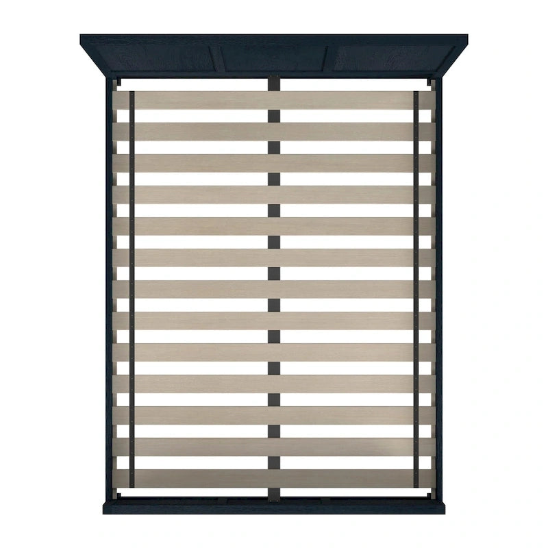 Natural Wood Panel Bed - Queen Size 3-Panel Shaker