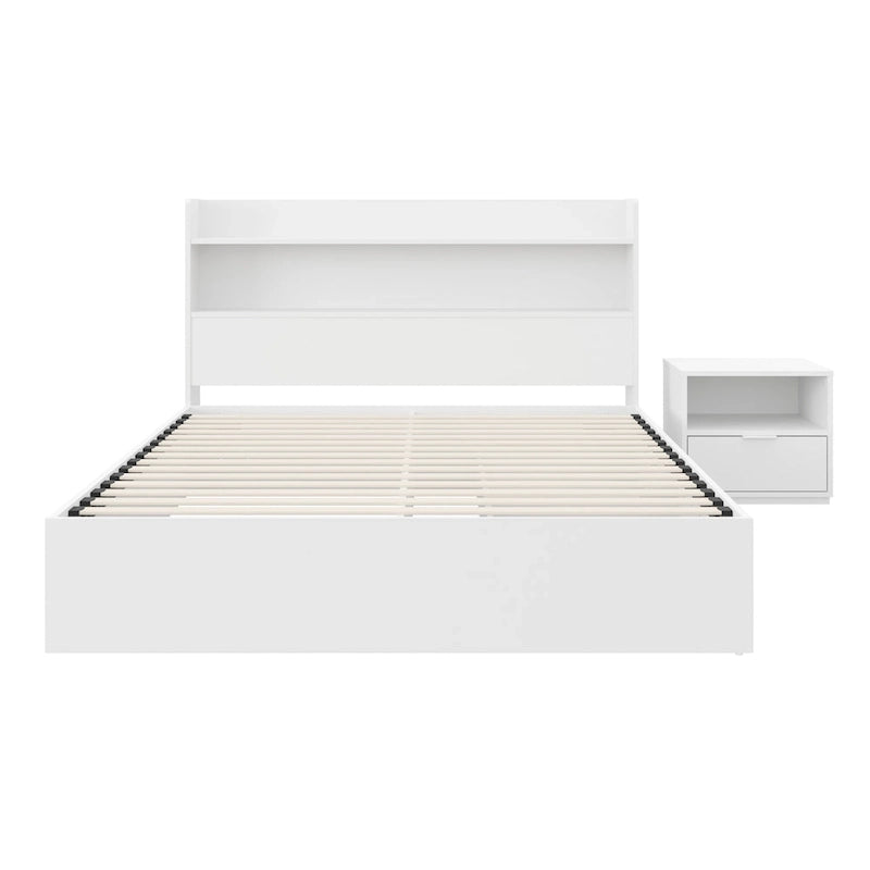 Hunter Platform Bed With Headboard And 1-Drawer Nightstand