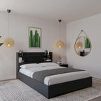 Hunter Platform Bed With Headboard And 1-Drawer Nightstand