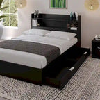 Hunter Platform Bed With Headboard And 1-Drawer Nightstand