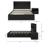 Hunter Platform Bed With Headboard And 1-Drawer Nightstand
