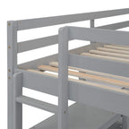 Full Size Wooden Loft Bed with Shelves, Desk and Writing Board