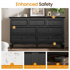 7 - Drawer Dresser with Solid Wood Legs and Painted Finish