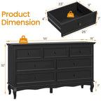 7 - Drawer Dresser with Solid Wood Legs and Painted Finish
