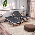 Renanim SF Adjustable Bed Frame, Dual Massage, USB, Underbed Light, App Control, Head and Foot Incline, Reclining Base