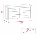 Southington 6-Drawer Rectangle Dresser Light Oak and White
