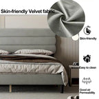 King Size Bed Frame with Headboard, Sturdy Platform Bed with Wooden Slats Support and No Box Spring