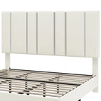52 King Vertical Channel Tufted Headboard Velvet Upholstered Platform Bed Frame