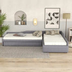 Upholstered Double Twin Size Daybed with Trundle and Drawer, Green