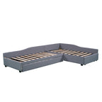 Upholstered Double Twin Size Daybed with Trundle and Drawer, Green