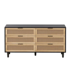 59.066-Drawers Rattan Storage Cabinet with White Drawer Slides