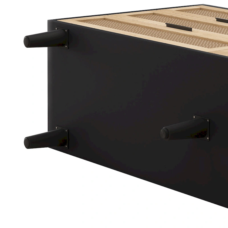 59.066-Drawers Rattan Storage Cabinet with White Drawer Slides