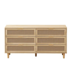59.066-Drawers Rattan Storage Cabinet with White Drawer Slides