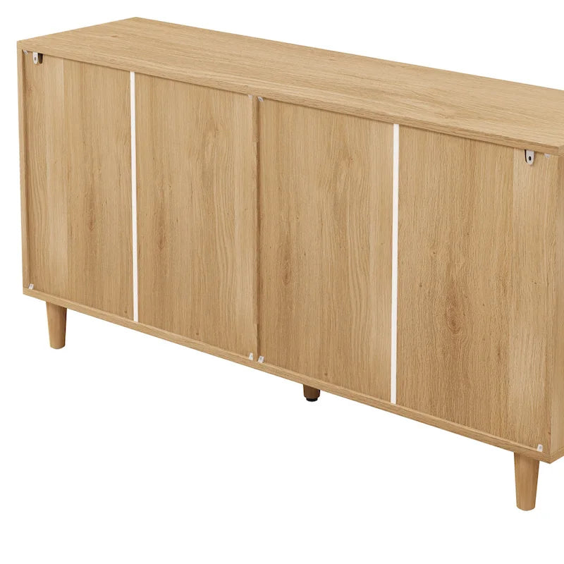 59.066-Drawers Rattan Storage Cabinet with White Drawer Slides