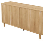 59.066-Drawers Rattan Storage Cabinet with White Drawer Slides