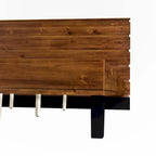 King Size Solid Wood Platform Bed with Six-Piece Headboard