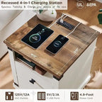 18 Farmhouse Nightstand with Charging Station, Night Stand, End Table
