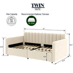 Upholstered Daybed with 2 Drawers
