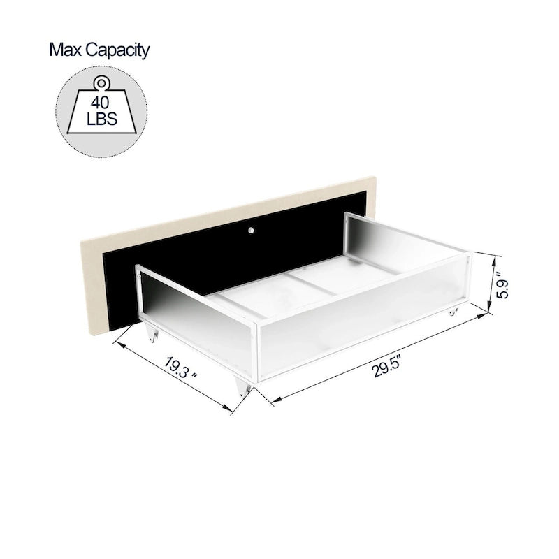 Upholstered Daybed with 2 Drawers