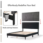 Furniture of America Modern Queen Size Corduroy Washable Bed Slipcover, Bed Headboard & Frame Cover Only