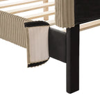 Furniture of America Modern Queen Size Corduroy Washable Bed Slipcover, Bed Headboard & Frame Cover Only
