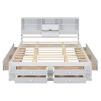 Queen Size Platform Bed with Storage Headboard