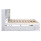 Queen Size Platform Bed with Storage Headboard