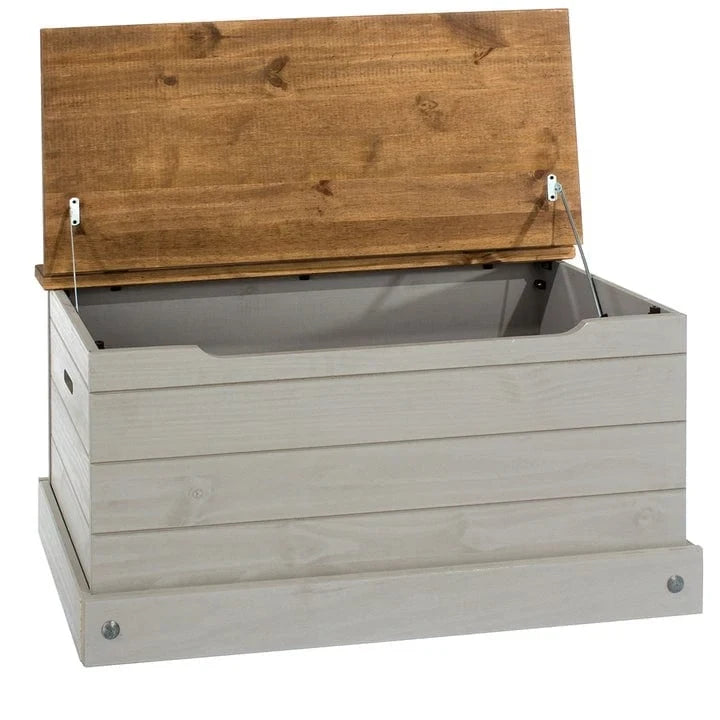 Wood Storage Trunk Ottoman Corona Gray