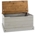 Wood Storage Trunk Ottoman Corona Gray