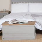 Wood Storage Trunk Ottoman Corona Gray