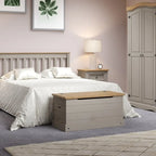 Wood Storage Trunk Ottoman Corona Gray
